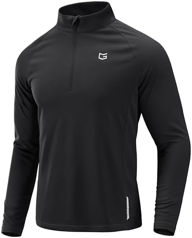 Men's quarter zip running pullover, black
