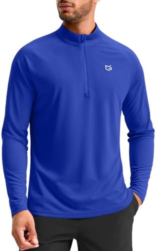 Men's quarter zip running pullover, blue