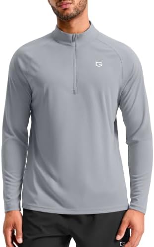 Men's quarter zip running pullover, grey