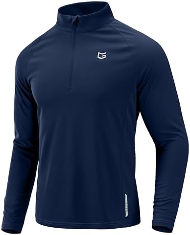 Men's quarter zip running pullover, navy