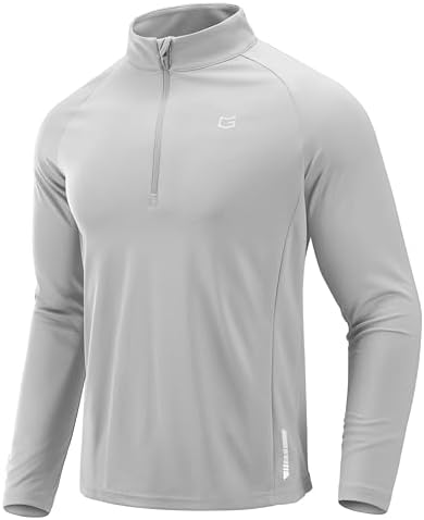 Men's quarter zip running pullover, silver