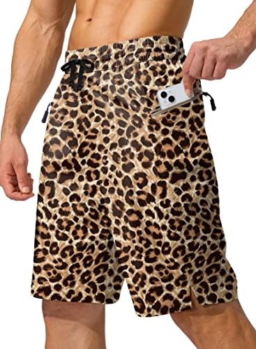 Men's quick dry board shorts, leopard