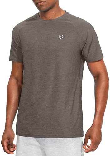 Men's quick dry gym tee, 1-pack heather brown