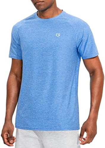 Men's quick dry gym tee, heather blue-02
