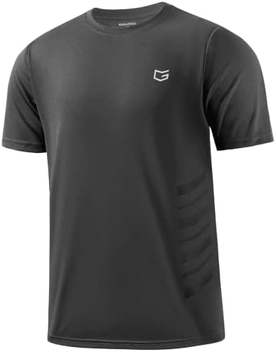 Men's quick dry running tee, dark grey heather