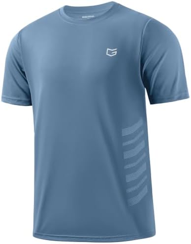 Men's quick dry running tee, dusty blue