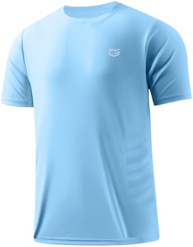 Men's quick dry running tee, haze blue