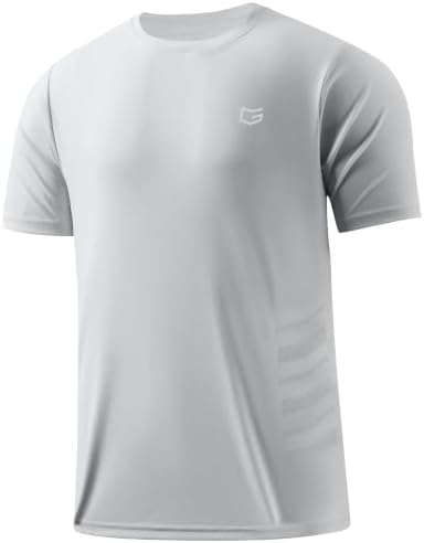 Men's quick dry running tee, light grey