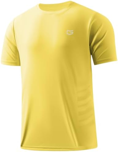 Men's quick dry running tee, yellow