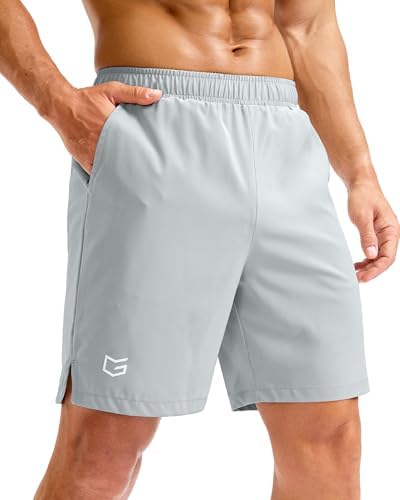 Men's running shorts, three inseams, bright grey