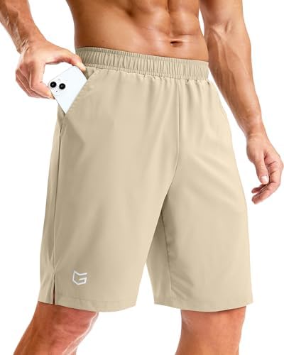 Men's running shorts, three inseams, khaki