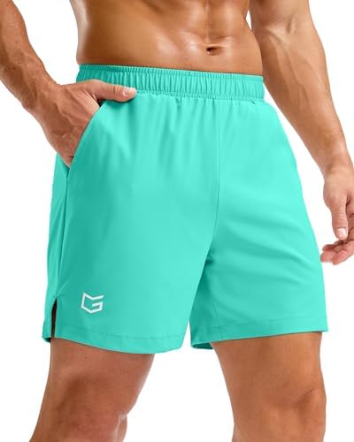 Men's running shorts, three inseams, light green