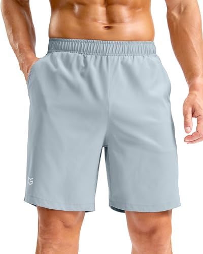 Men's running shorts, three inseams, light grey