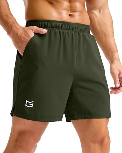 Men's running shorts, three inseams, olive