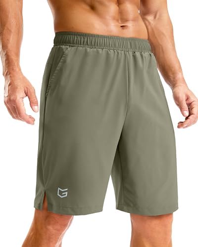 Men's running shorts, three inseams, sage green