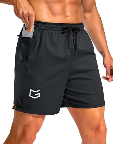 Men's running shorts, two inseams, dark grey