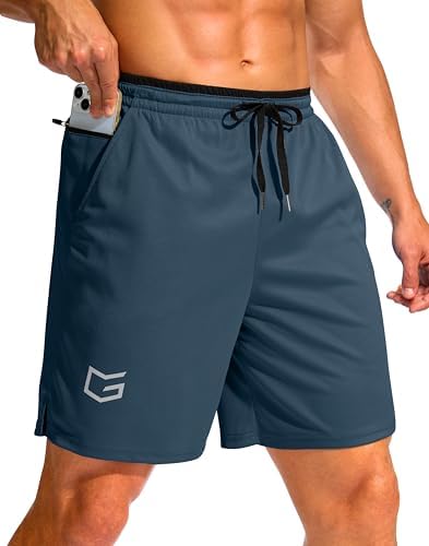 Men's running shorts, two inseams, dusty blue