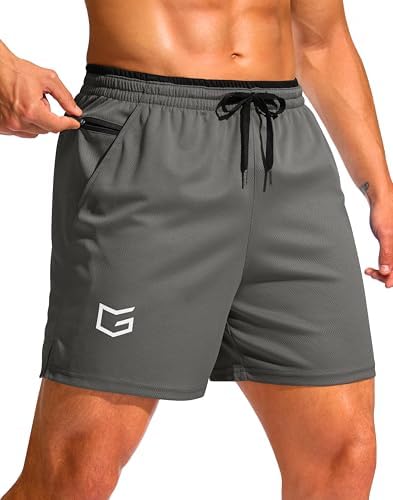 Men's running shorts, two inseams, grey