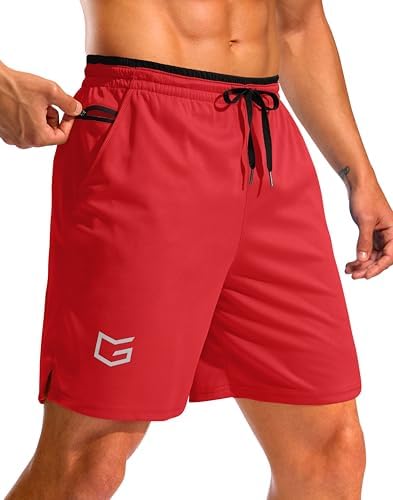 Men's running shorts, two inseams, red
