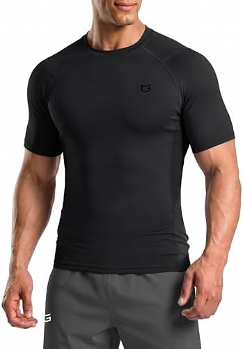 Men's short sleeve compression tee, black