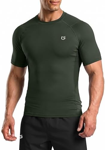Men's short sleeve compression tee, olive
