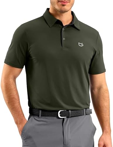 Men's short sleeve golf polo, army green