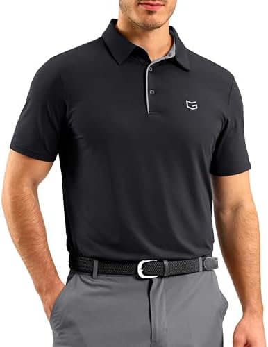 Men's short sleeve golf polo, dark grey
