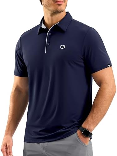 Men's short sleeve golf polo, navy