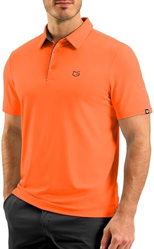 Men's short sleeve golf polo, orange