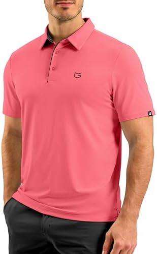 Men's short sleeve golf polo, pink