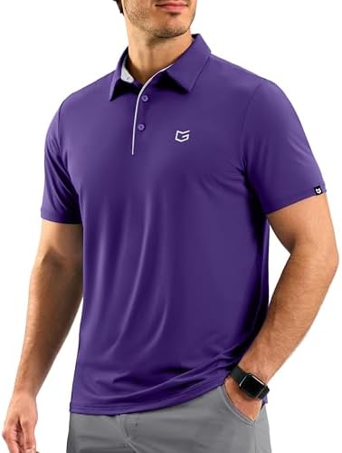 Men's short sleeve golf polo, purple