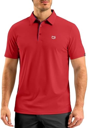Men's short sleeve golf polo, red
