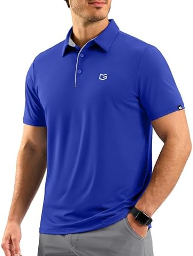 Men's short sleeve golf polo, royal blue