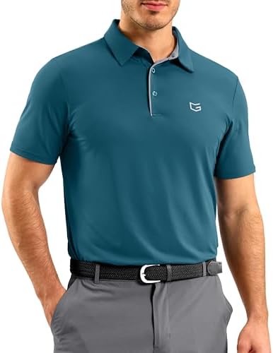 Men's short sleeve golf polo, teal