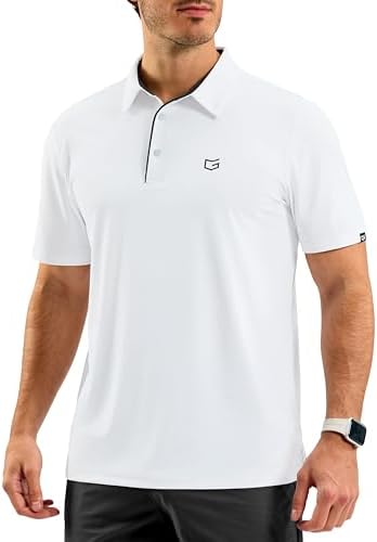 Men's short sleeve golf polo, white