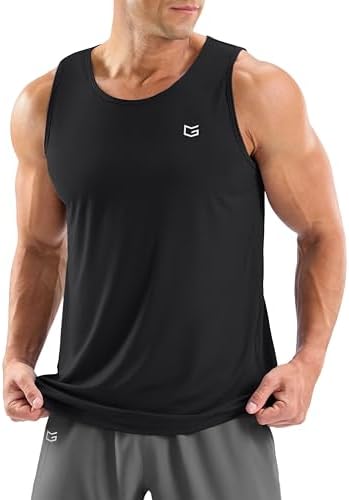 Men's sleeveless workout tank, black