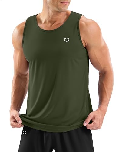 Men's sleeveless workout tank, olive