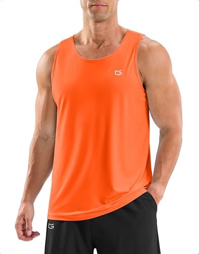 Men's sleeveless workout tank, orange