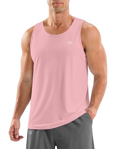 Men's sleeveless workout tank, pink