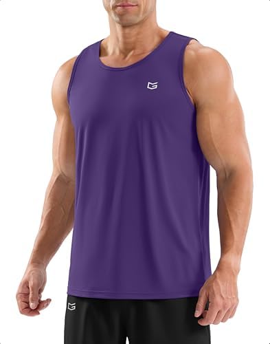 Men's sleeveless workout tank, purple