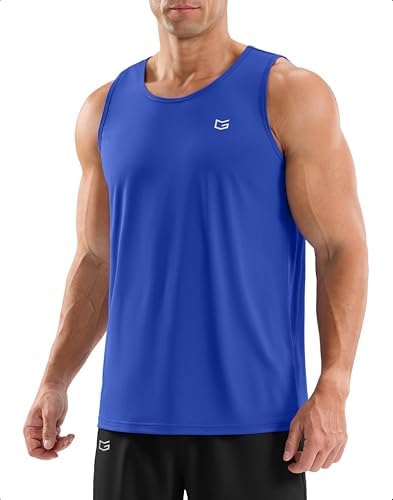 Men's sleeveless workout tank, royal blue