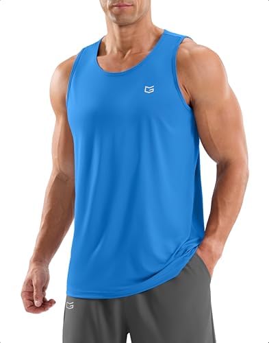 Men's sleeveless workout tank, sky blue