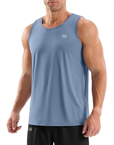 Men's sleeveless workout tank, slate blue