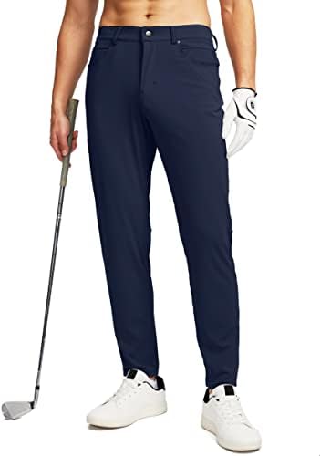 Men's slim-fit golf pants, six pockets, navy