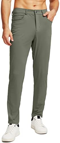 Men's slim-fit golf pants, six pockets, sage green