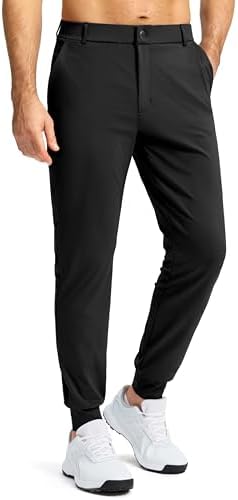 Men's stretch golf joggers, slim fit, black