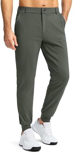 Men's stretch golf joggers, slim fit, dark forest
