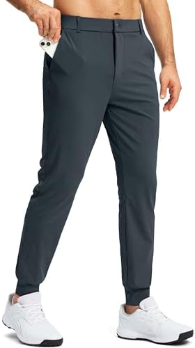 Men's stretch golf joggers, slim fit, dark grey