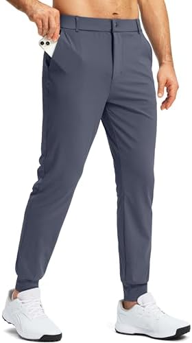 Men's stretch golf joggers, slim fit, dusty blue