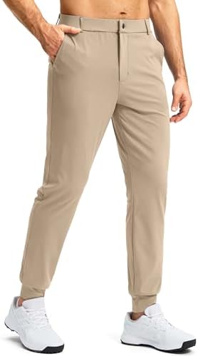Men's stretch golf joggers, slim fit, light khaki